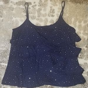 Sparkly & flowy navy blue camisole